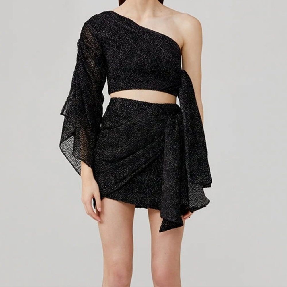 Significant Other Darcie Black Women's Top and Skirt Set